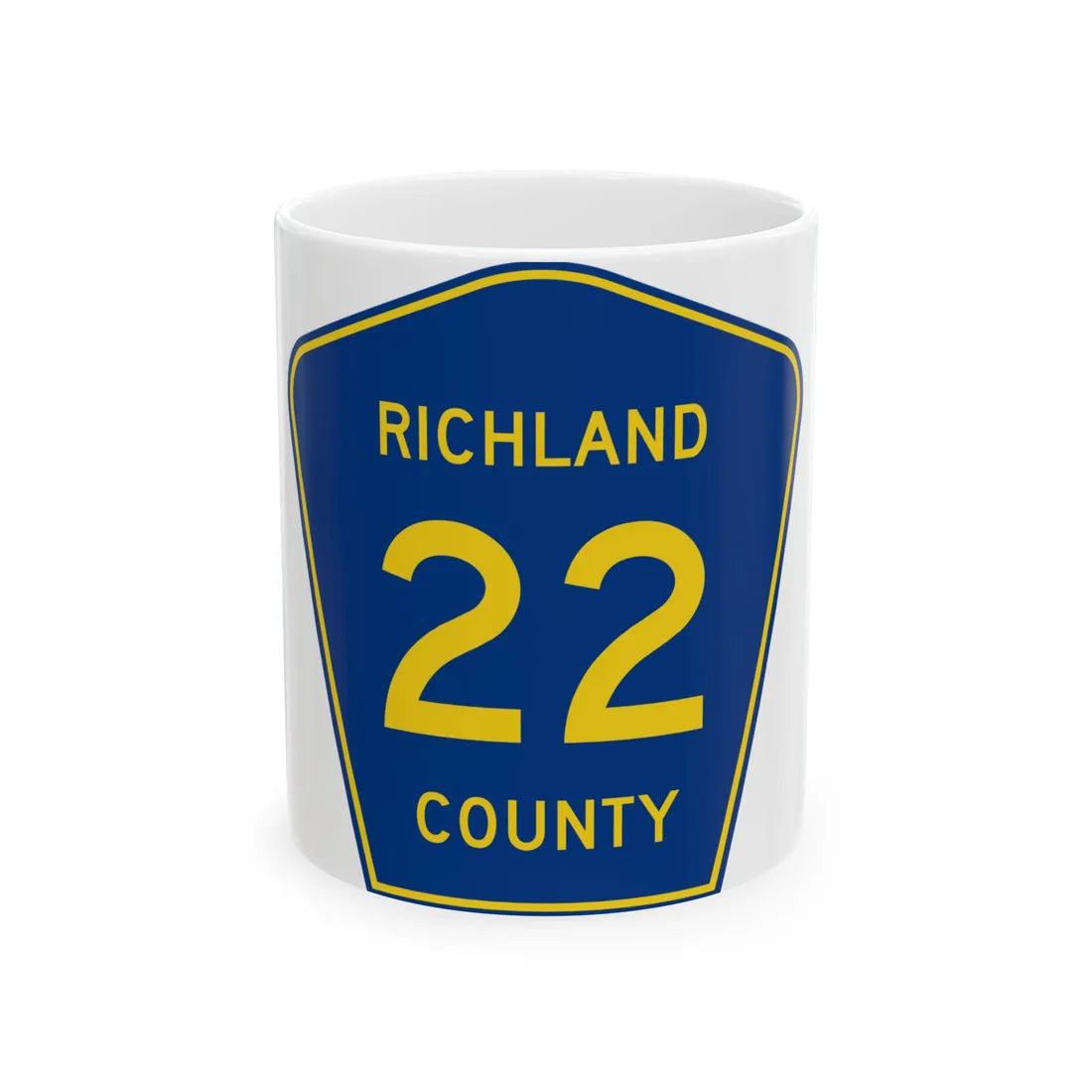 Richland County Route 22 ND (North Dakota) (Road Sign) White Coffee Mug 11oz - Go Mug Yourself