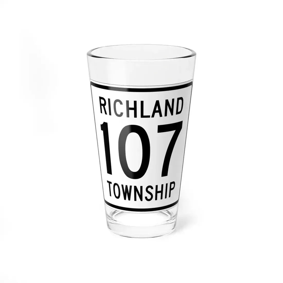 Richland Township Route 107 Logan County Ohio (Ohio) (Road Sign) Pint Glss 16oz 16oz - Go Mug Yourself