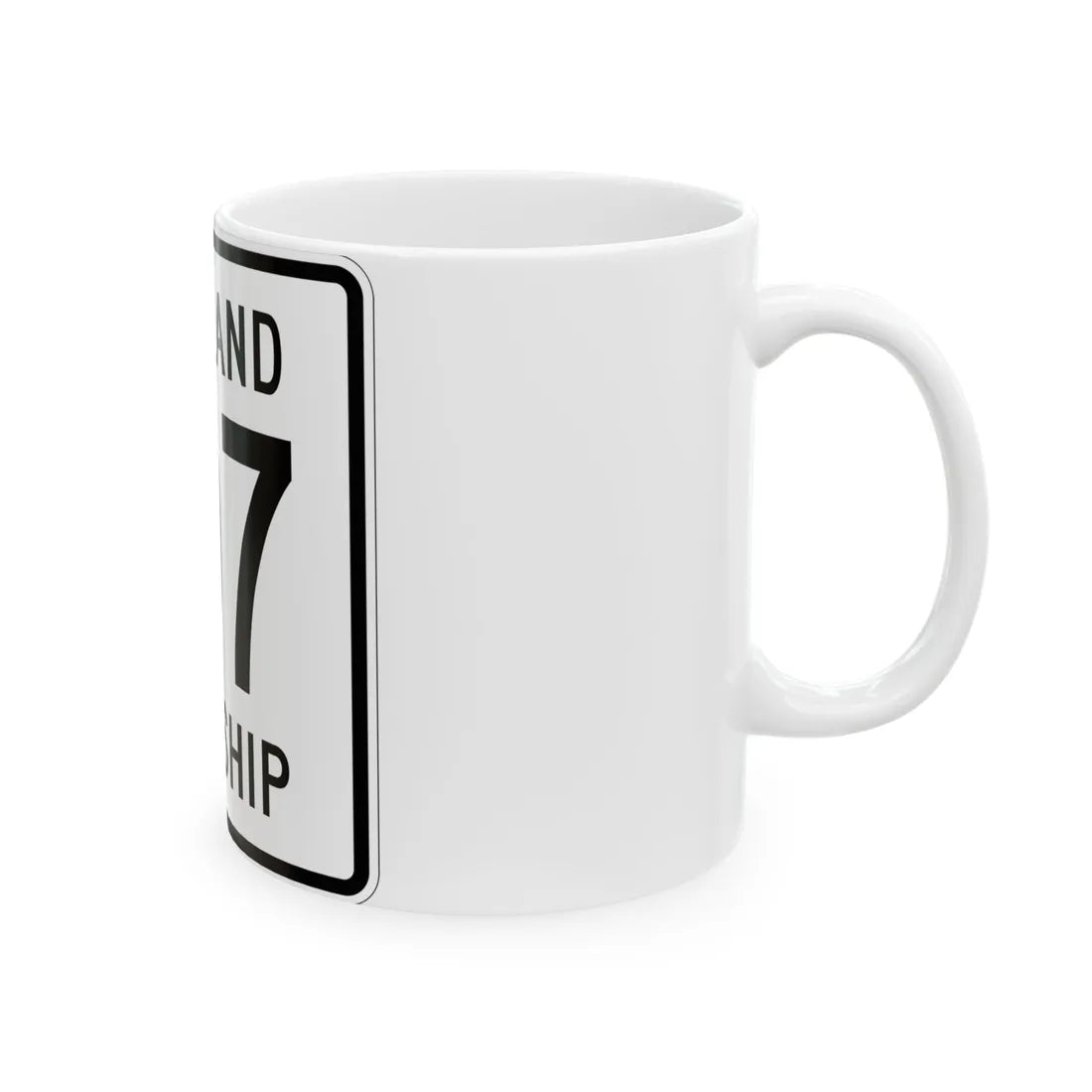 Richland Township Route 107 Logan County Ohio (Ohio) (Road Sign) White Coffee Mug - Go Mug Yourself