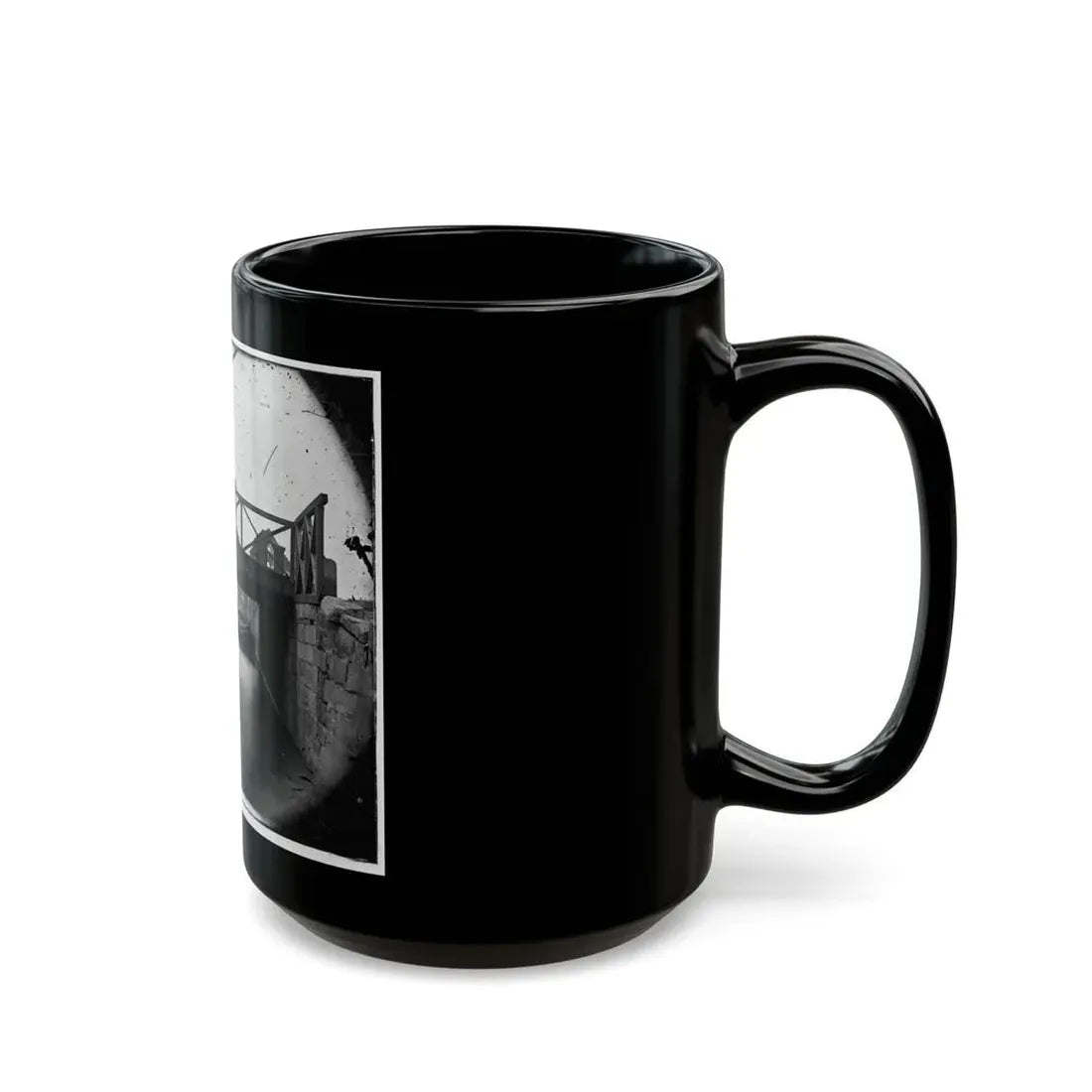 Richmond, Va. Bridge Over The Canal; Barges Beyond (U.S. Civil War) Black Coffee Mug - Go Mug Yourself