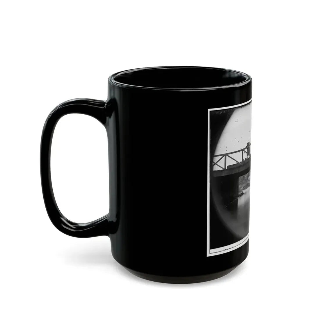 Richmond, Va. Bridge Over The Canal; Barges Beyond (U.S. Civil War) Black Coffee Mug - Go Mug Yourself