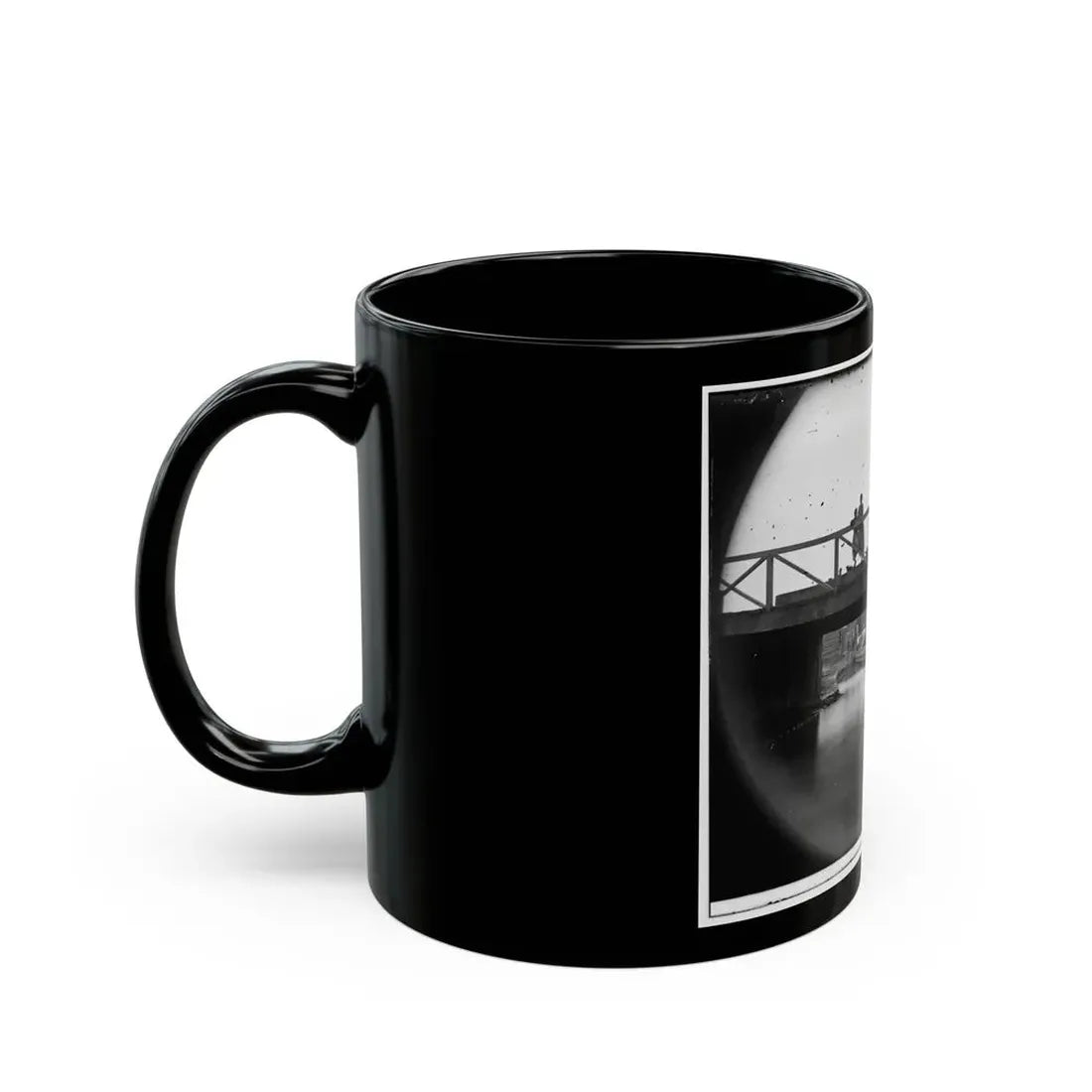 Richmond, Va. Bridge Over The Canal; Barges Beyond (U.S. Civil War) Black Coffee Mug - Go Mug Yourself