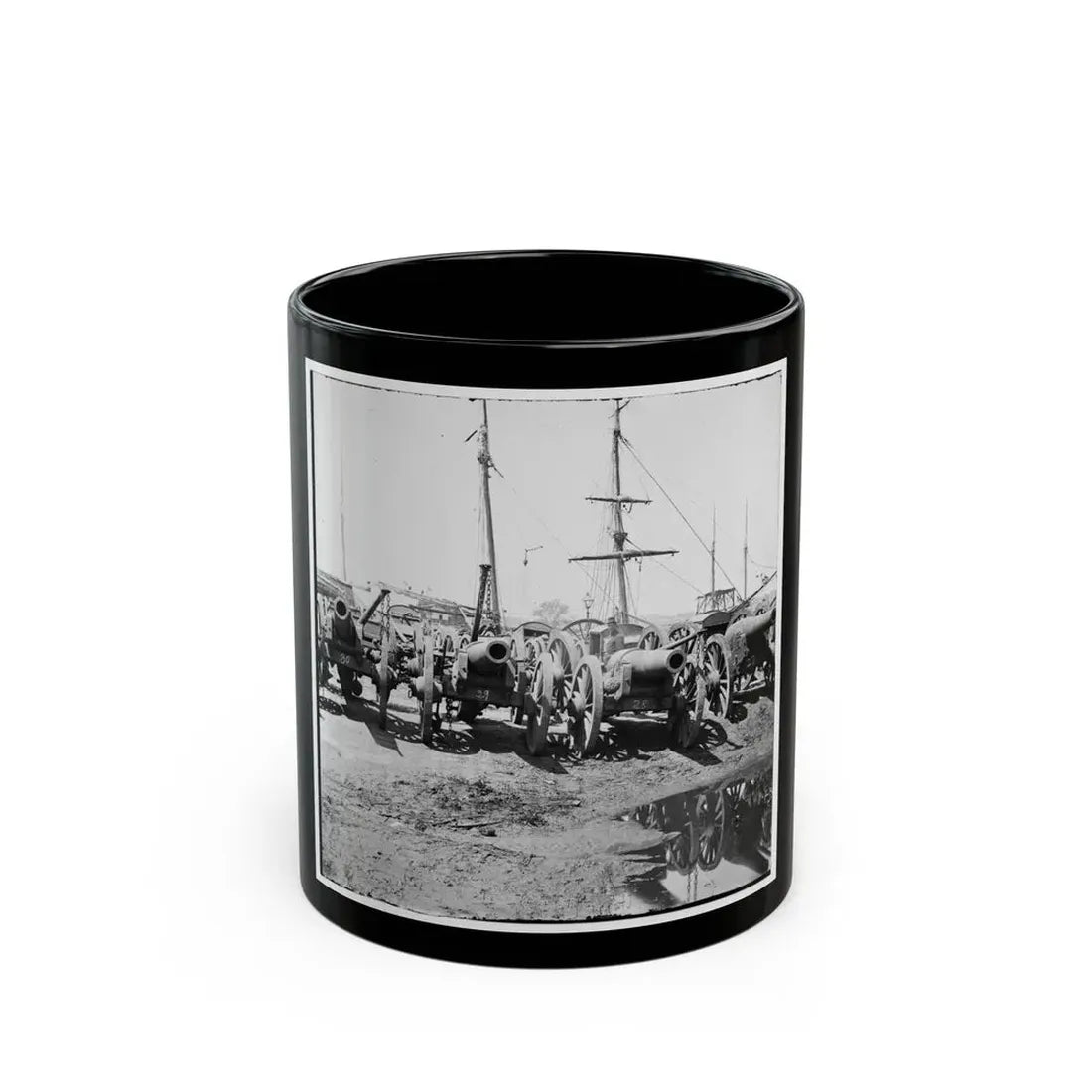 Richmond, Va. Captured Siege Guns At Rocketts; Different View 002 (U.S. Civil War) Black Coffee Mug 11oz - Go Mug Yourself