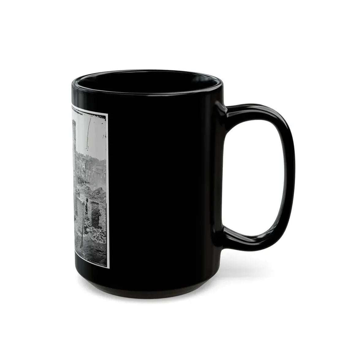 Richmond, Va. Chimneys Standing In The Burned District (U.S. Civil War) Black Coffee Mug - Go Mug Yourself