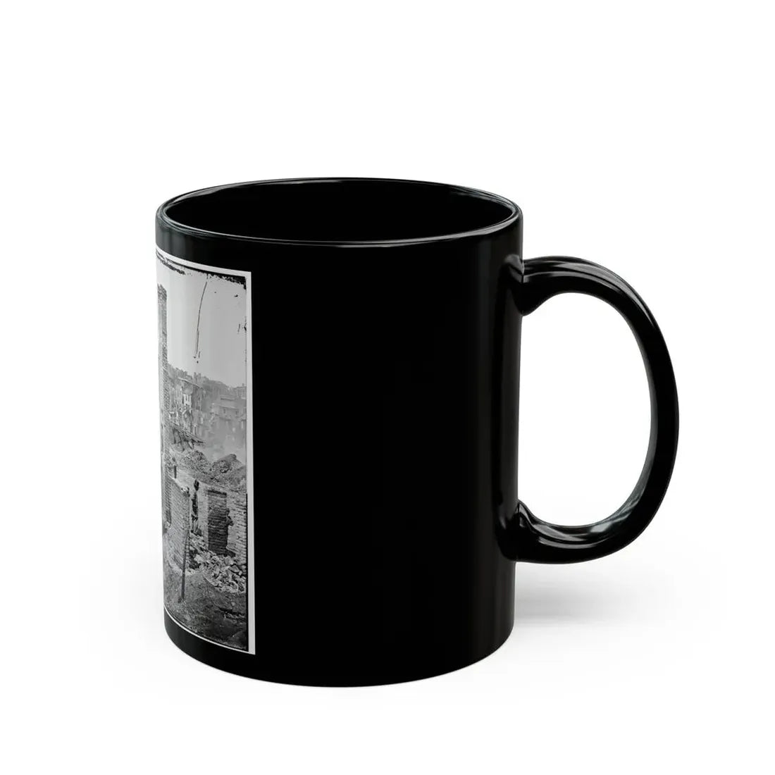 Richmond, Va. Chimneys Standing In The Burned District (U.S. Civil War) Black Coffee Mug - Go Mug Yourself