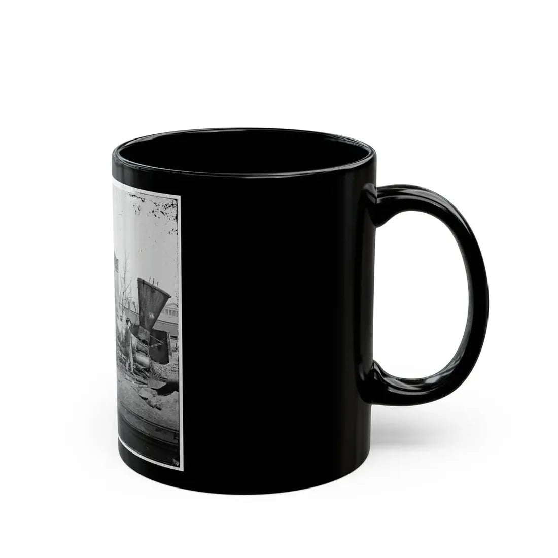 Richmond, Va. Crippled Locomotive, Richmond & Petersburg Railroad Depot (U.S. Civil War) Black Coffee Mug - Go Mug Yourself