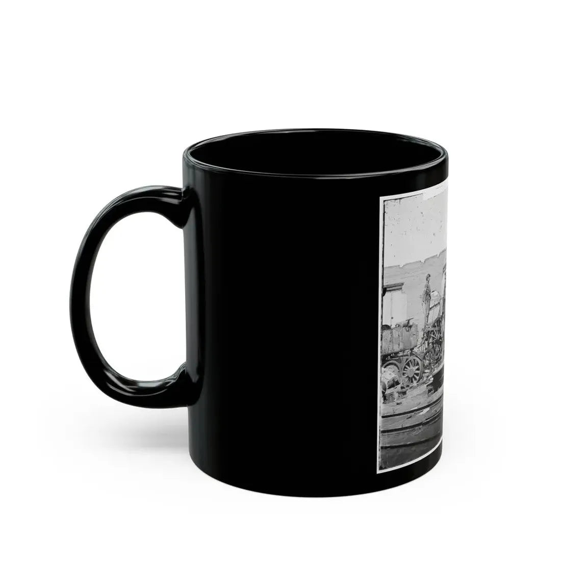 Richmond, Va. Crippled Locomotive, Richmond & Petersburg Railroad Depot (U.S. Civil War) Black Coffee Mug - Go Mug Yourself