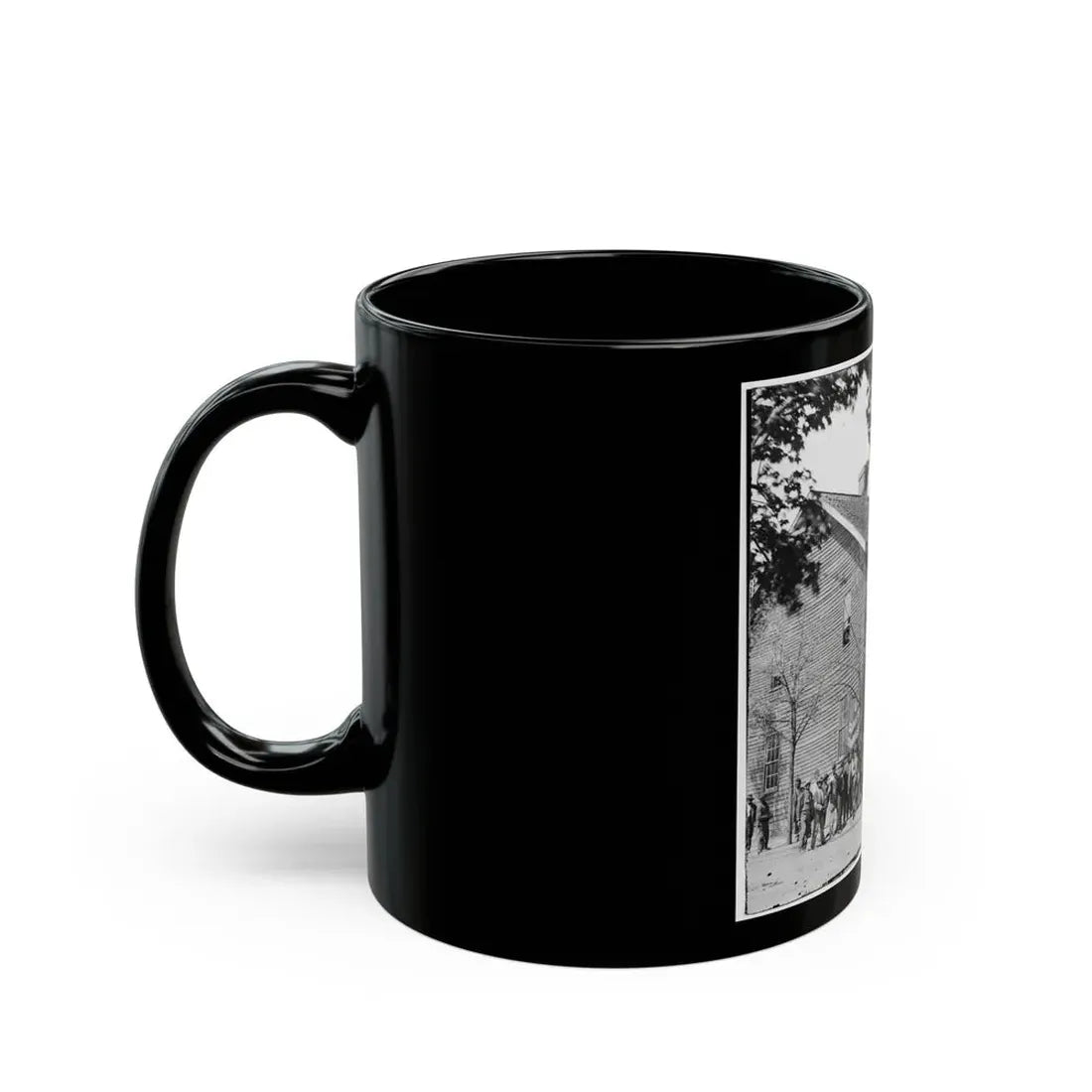 Richmond, Va. Crowd Before Headquarters Of The U.S. Christian Commission (U.S. Civil War) Black Coffee Mug - Go Mug Yourself