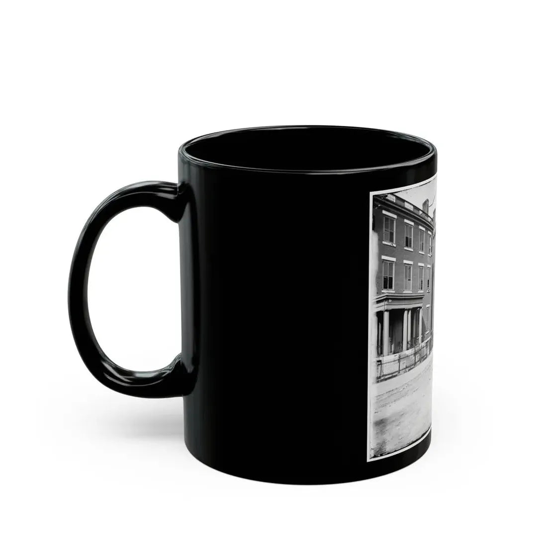Richmond, Va. Franklin Street, Including The Residence Of Gen. Robert E. Lee (Second From Left) (U.S. Civil War) Black Coffee Mug - Go Mug Yourself