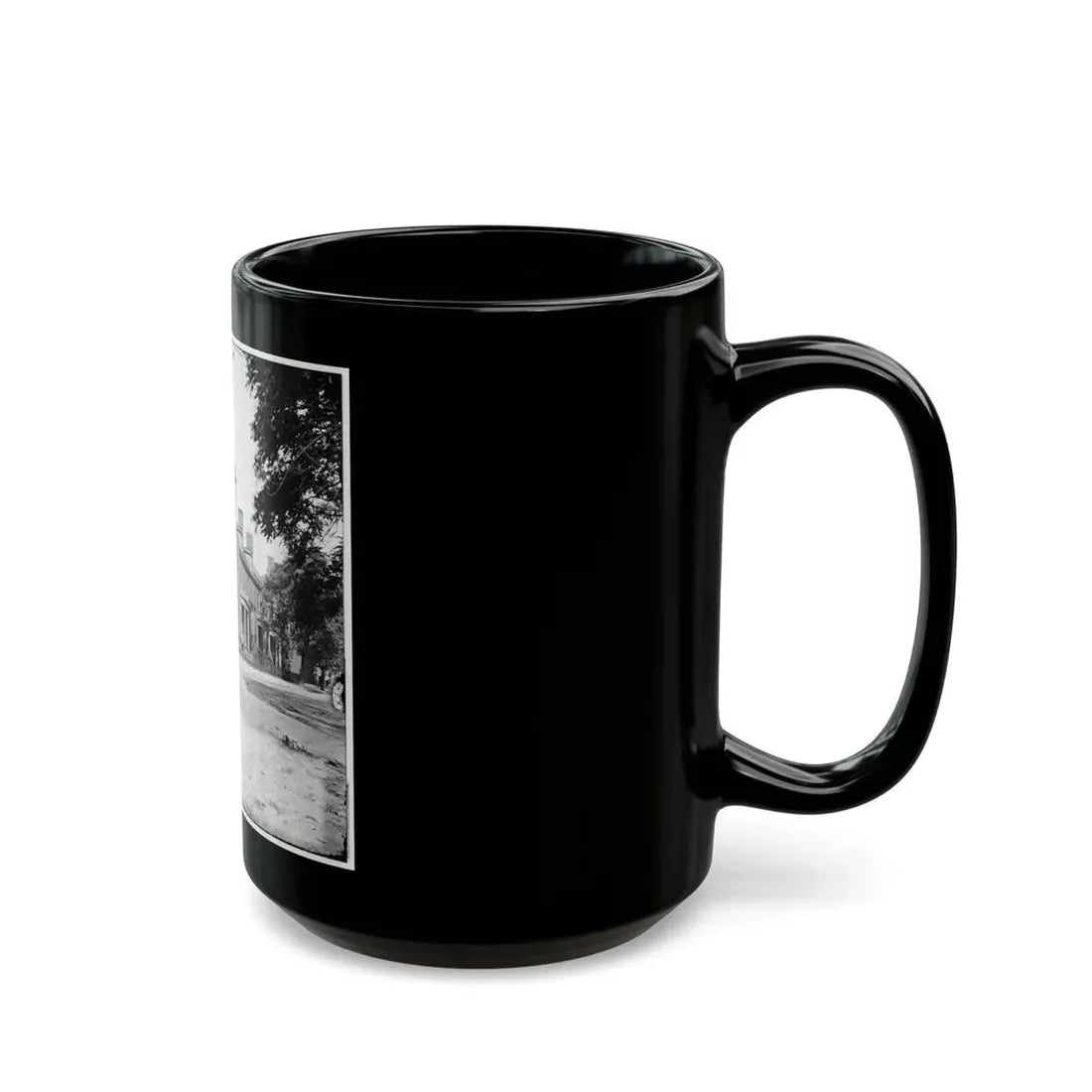 Richmond, Va. Franklin Street, Including The Residence Of Gen. Robert E. Lee (Second From Left) (U.S. Civil War) Black Coffee Mug - Go Mug Yourself