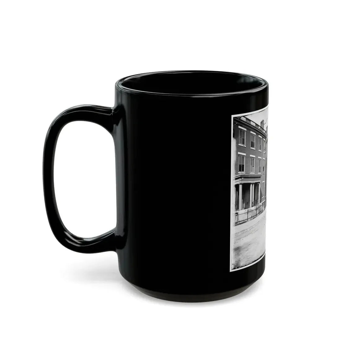 Richmond, Va. Franklin Street, Including The Residence Of Gen. Robert E. Lee (Second From Left) (U.S. Civil War) Black Coffee Mug - Go Mug Yourself