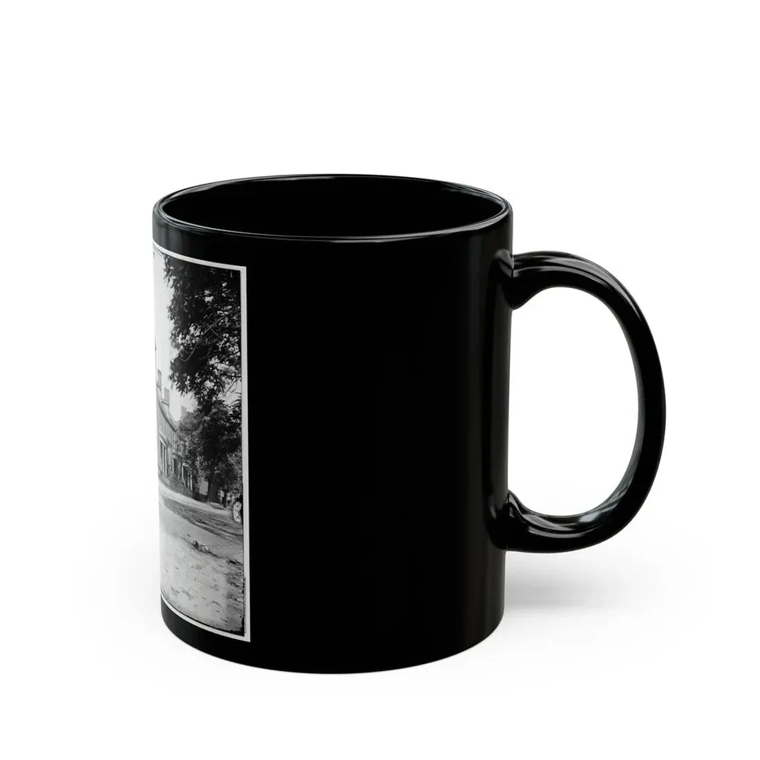 Richmond, Va. Franklin Street, Including The Residence Of Gen. Robert E. Lee (Second From Left) (U.S. Civil War) Black Coffee Mug - Go Mug Yourself