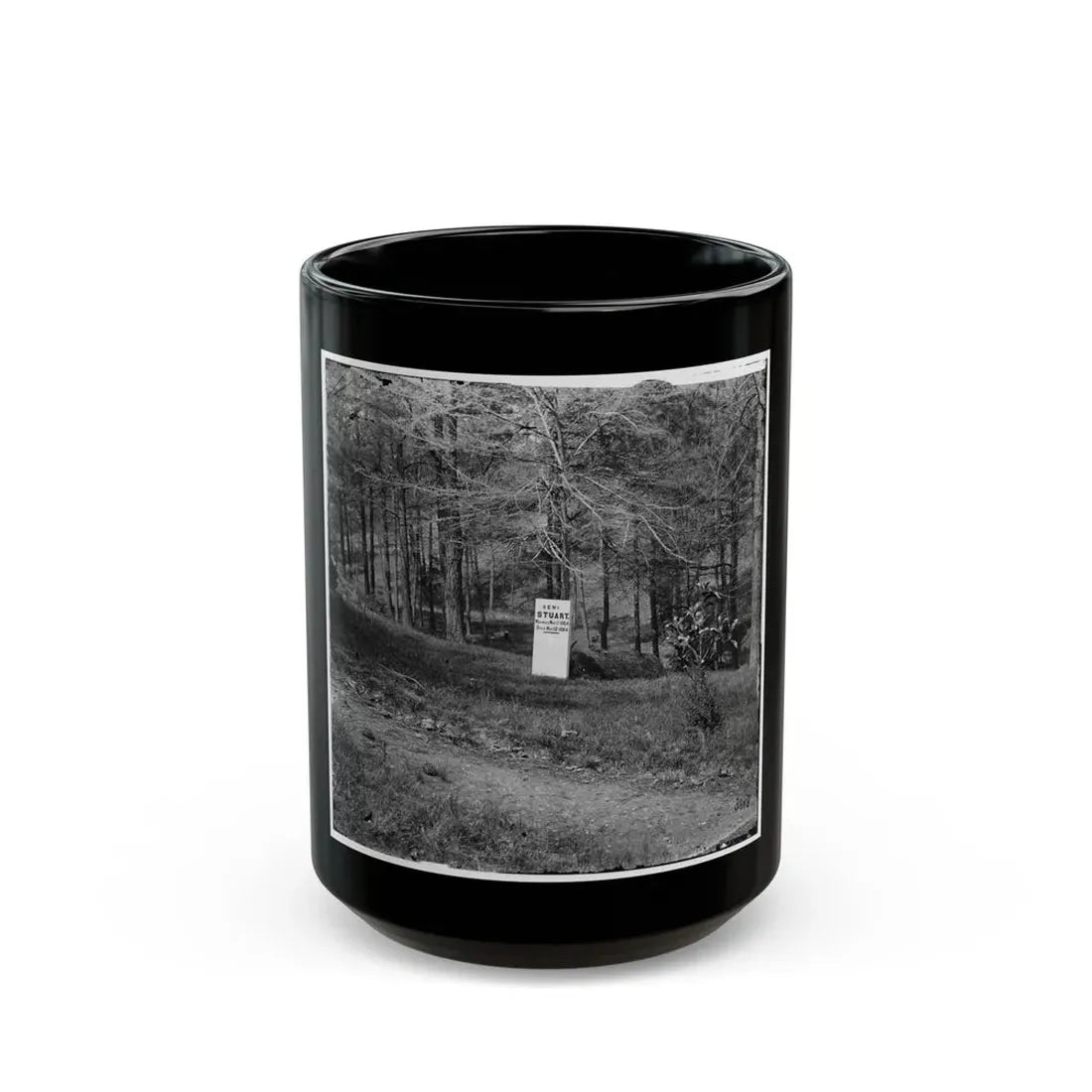 Richmond, Va. Grave Of Gen. J. E. B. Stuart In Hollywood Cemetery, With Temporary Marker (U.S. Civil War) Black Coffee Mug 15oz - Go Mug Yourself