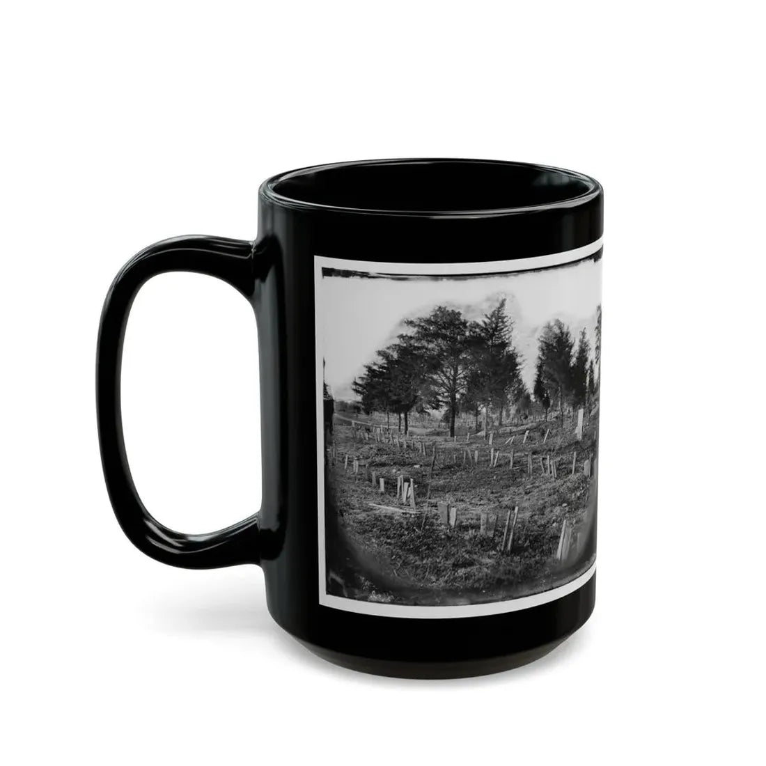 Richmond, Va. Graves Of Confederate Soldiers In Oakwood Cemetery, With Board Markers (U.S. Civil War) Black Coffee Mug - Go Mug Yourself