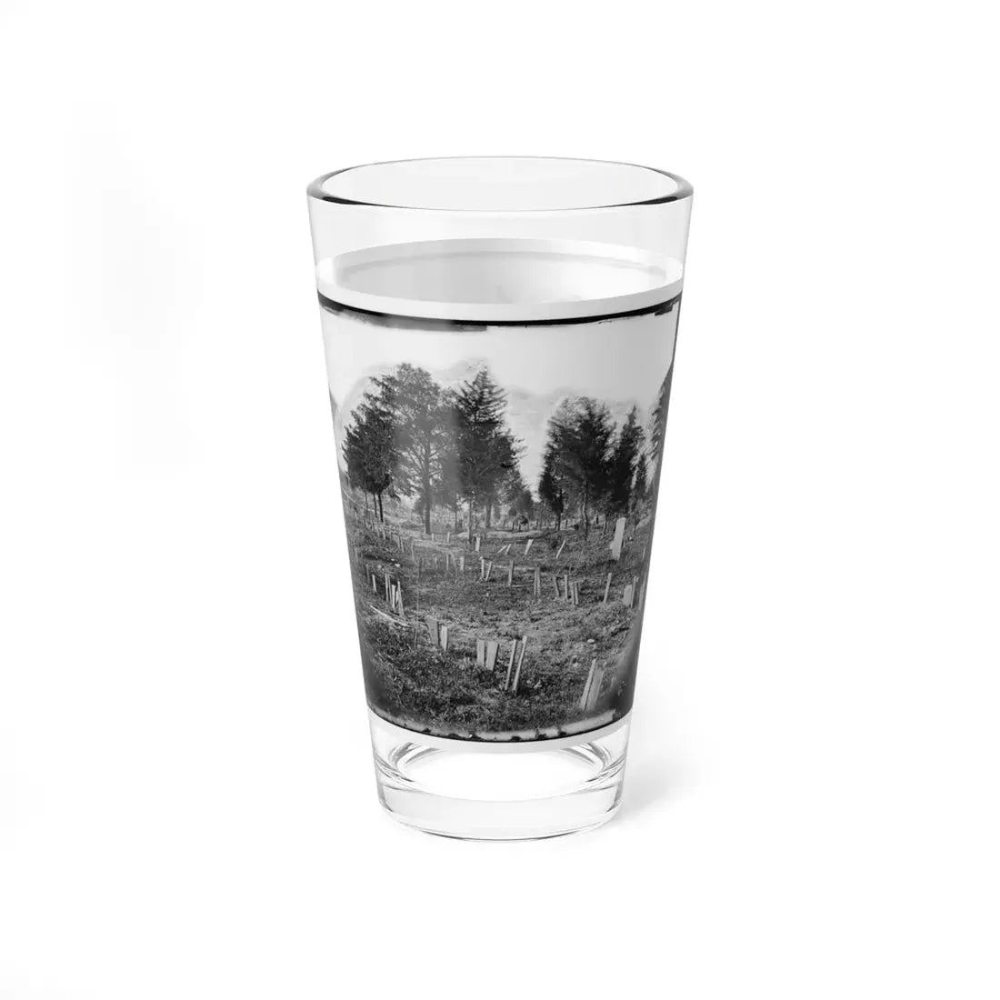 Richmond, Va. Graves Of Confederate Soldiers In Oakwood Cemetery, With Board Markers (U.S. Civil War) Pint Glass 16oz - Go Mug Yourself