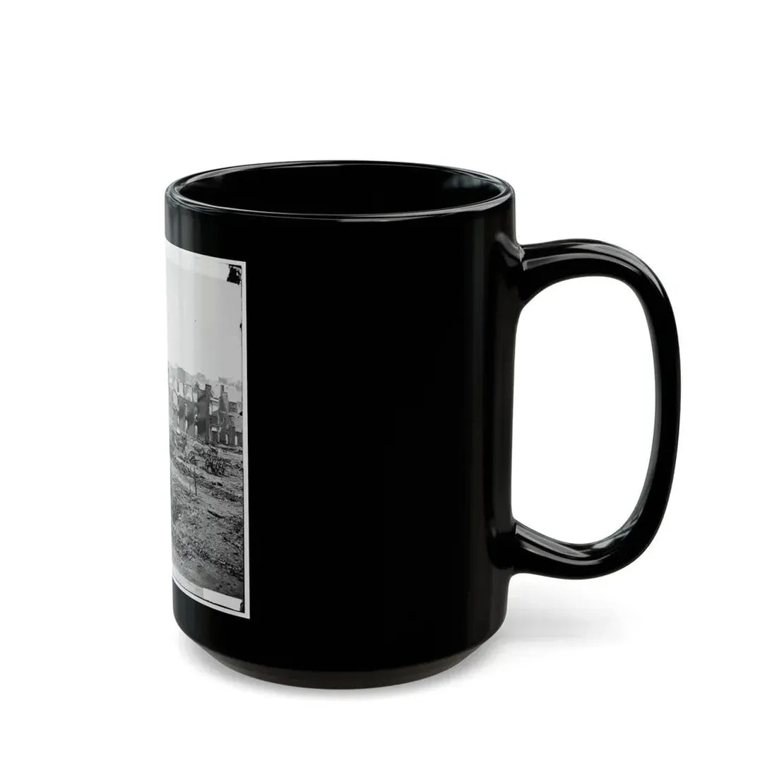 Richmond, Va. Guns And Ruined Buildings Near The Tredegar Iron Works (U.S. Civil War) Black Coffee Mug - Go Mug Yourself