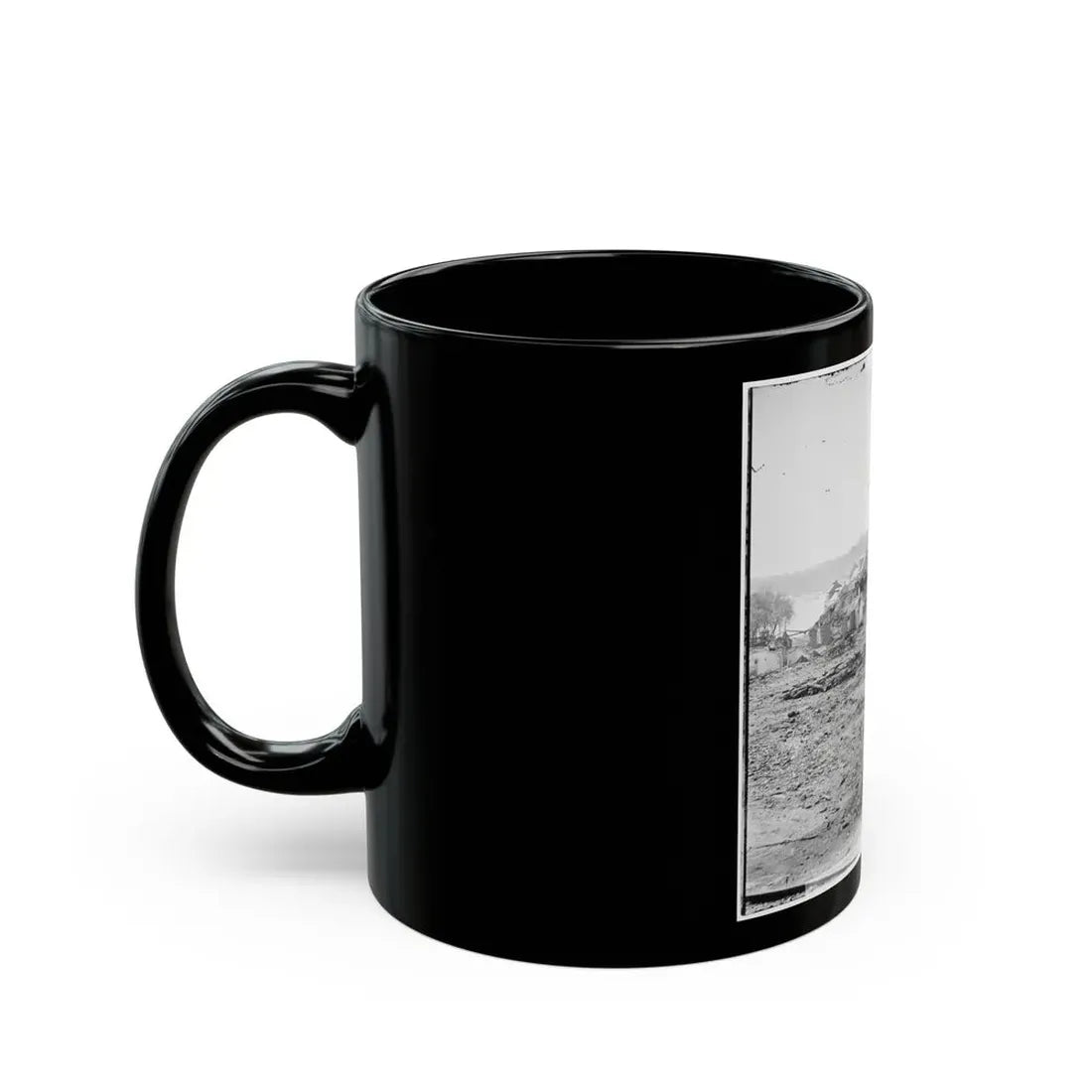 Richmond, Va. Guns And Ruined Buildings Near The Tredegar Iron Works (U.S. Civil War) Black Coffee Mug - Go Mug Yourself