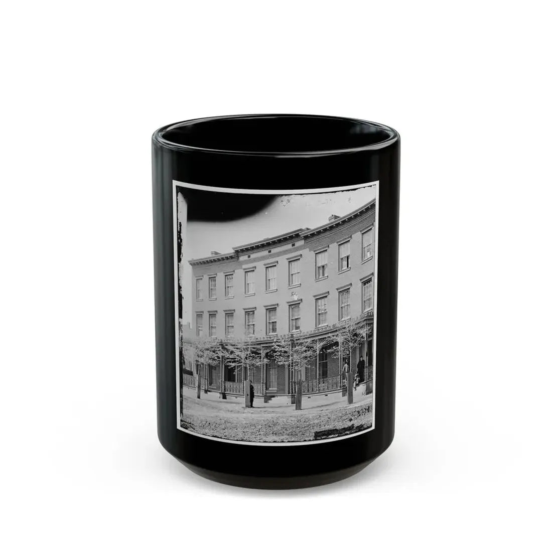 Richmond, Va. New York Newspaper Correspondents' Row (Between 4th And 5th Streets) (U.S. Civil War) Black Coffee Mug 15oz - Go Mug Yourself