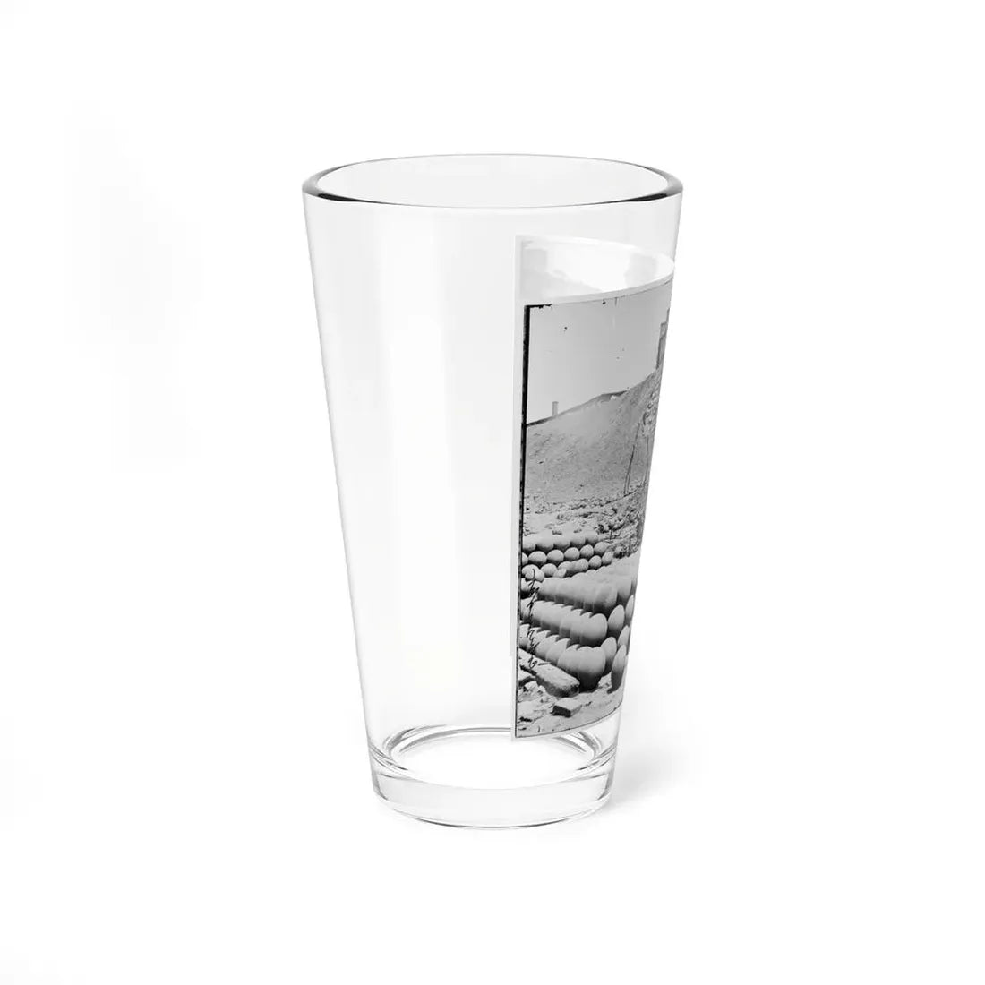 Richmond, Va. Piles Of Solid Shot, Canister, Etc., In The Arsenal Grounds; Richmond & Petersburg Railroad Bridge At Right (U.S. Civil War) Pint Glass 16oz - Go Mug Yourself
