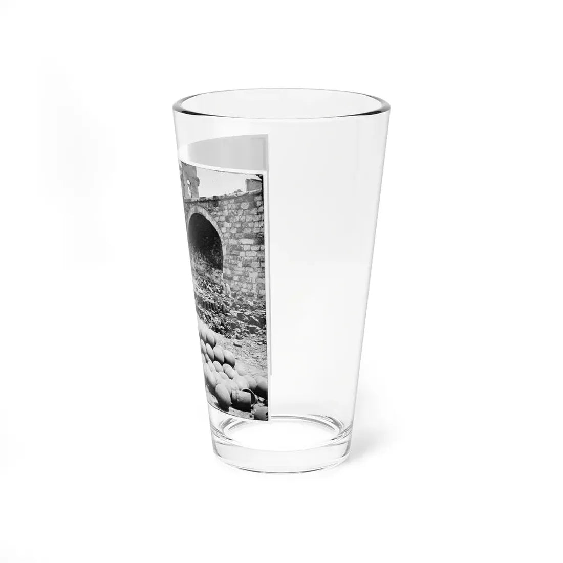 Richmond, Va. Piles Of Solid Shot, Canister, Etc., In The Arsenal Grounds; Richmond & Petersburg Railroad Bridge At Right (U.S. Civil War) Pint Glass 16oz - Go Mug Yourself