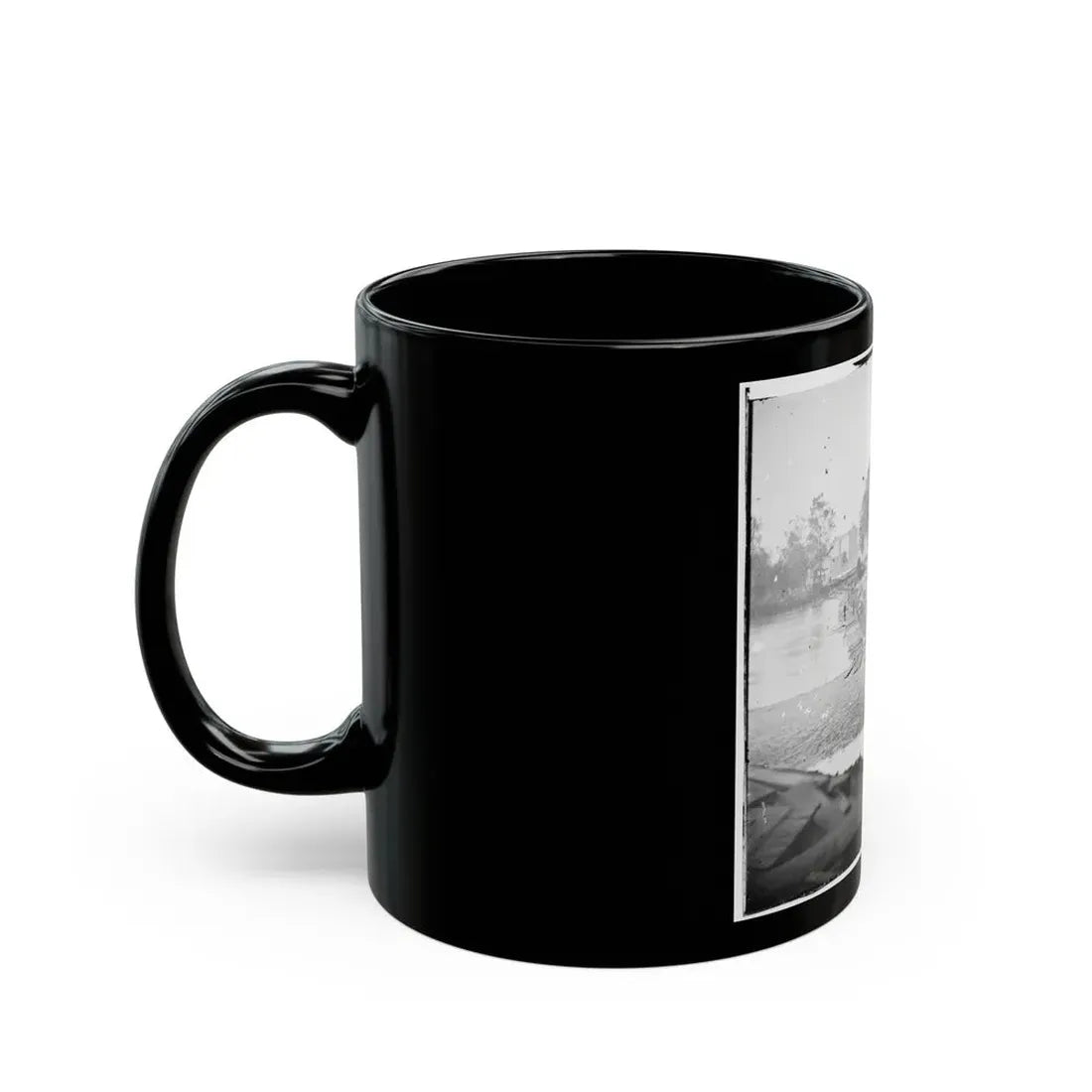 Richmond, Va. Pontoon Bridges Across The James, Looking Toward Manchester (U.S. Civil War) Black Coffee Mug - Go Mug Yourself