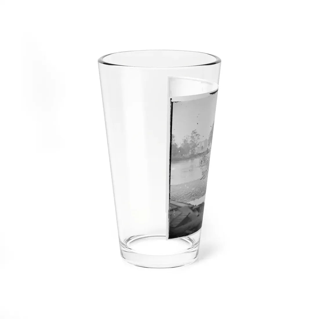 Richmond, Va. Pontoon Bridges Across The James, Looking Toward Manchester (U.S. Civil War) Pint Glass 16oz - Go Mug Yourself