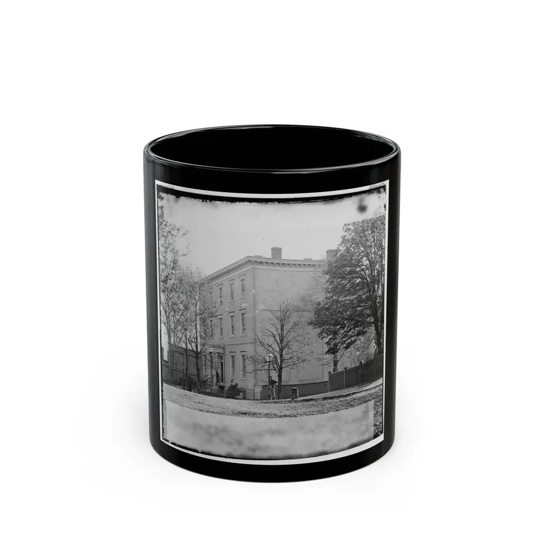 Richmond, Va. Residence Of Jefferson Davis (1201 East Clay Street); A Closer View (U.S. Civil War) Black Coffee Mug 11oz - Go Mug Yourself
