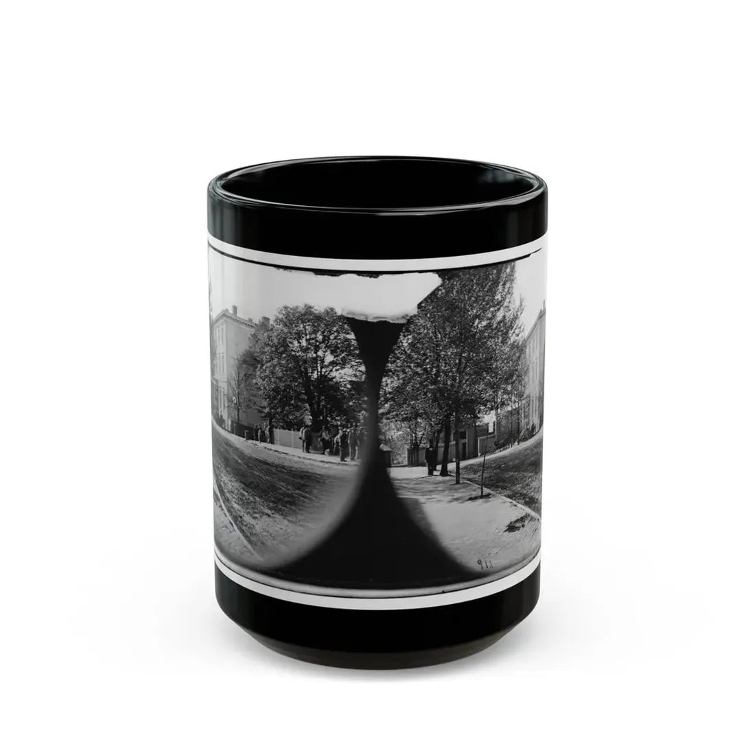 Richmond, Va. Residence Of Jefferson Davis (1201 East Clay Street) (U.S. Civil War) Black Coffee Mug 15oz - Go Mug Yourself