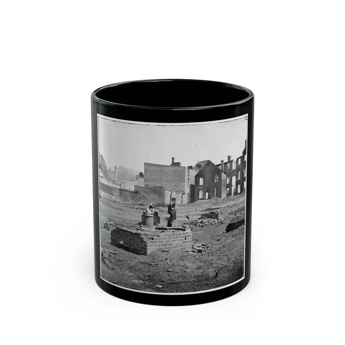 Richmond, Va. Ruined Buildings In The Burned District; Another View (U.S. Civil War) Black Coffee Mug 11oz - Go Mug Yourself