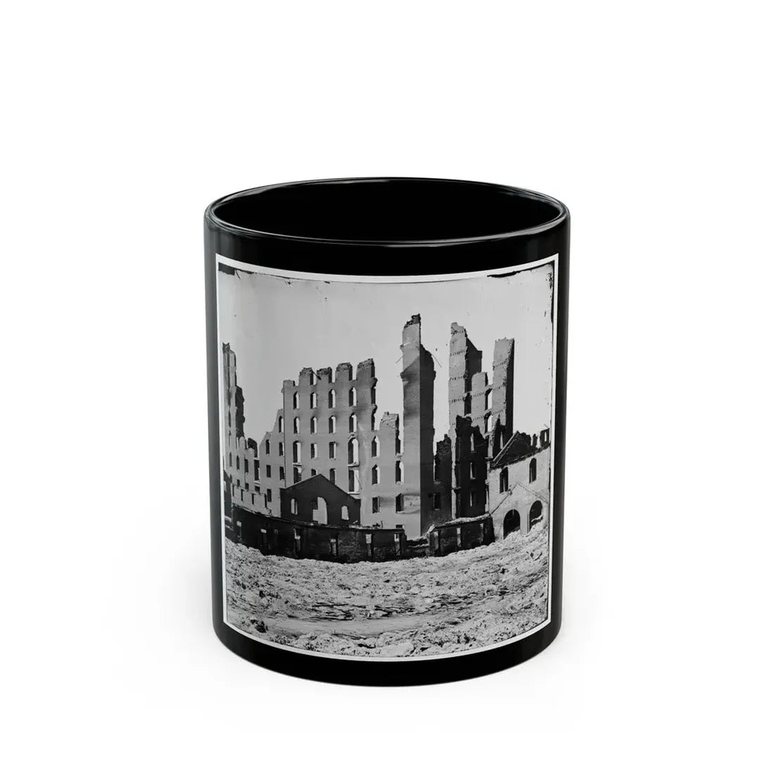 Richmond, Va. Ruined Buildings In The Burned District (U.S. Civil War) Black Coffee Mug 11oz - Go Mug Yourself