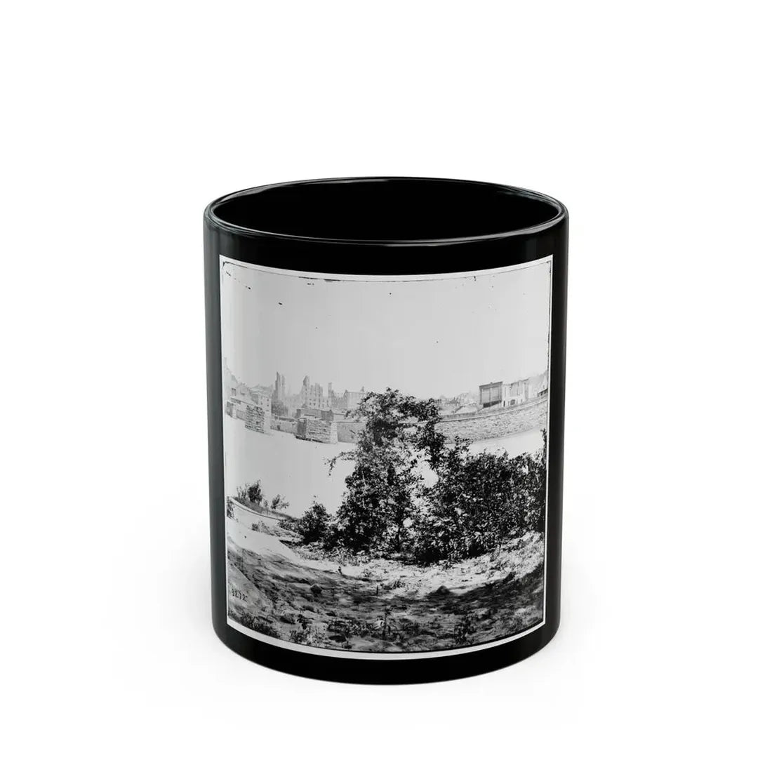 Richmond, Va. Ruins Of Mayo's Bridge; The City Beyond (U.S. Civil War) Black Coffee Mug 11oz - Go Mug Yourself