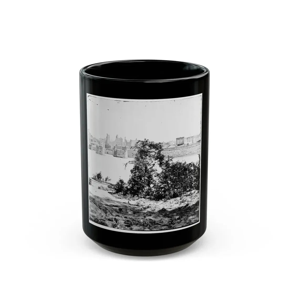 Richmond, Va. Ruins Of Mayo's Bridge; The City Beyond (U.S. Civil War) Black Coffee Mug 15oz - Go Mug Yourself