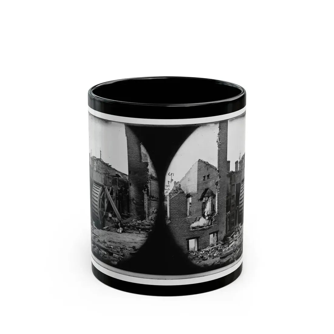 Richmond, Va. Ruins Of Paper Mill With Water-Wheel; Another View (U.S. Civil War) Black Coffee Mug 11oz - Go Mug Yourself