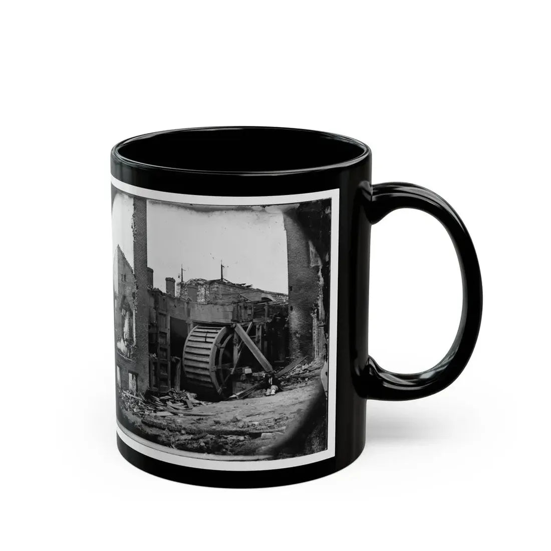 Richmond, Va. Ruins Of Paper Mill With Water-Wheel; Another View (U.S. Civil War) Black Coffee Mug - Go Mug Yourself