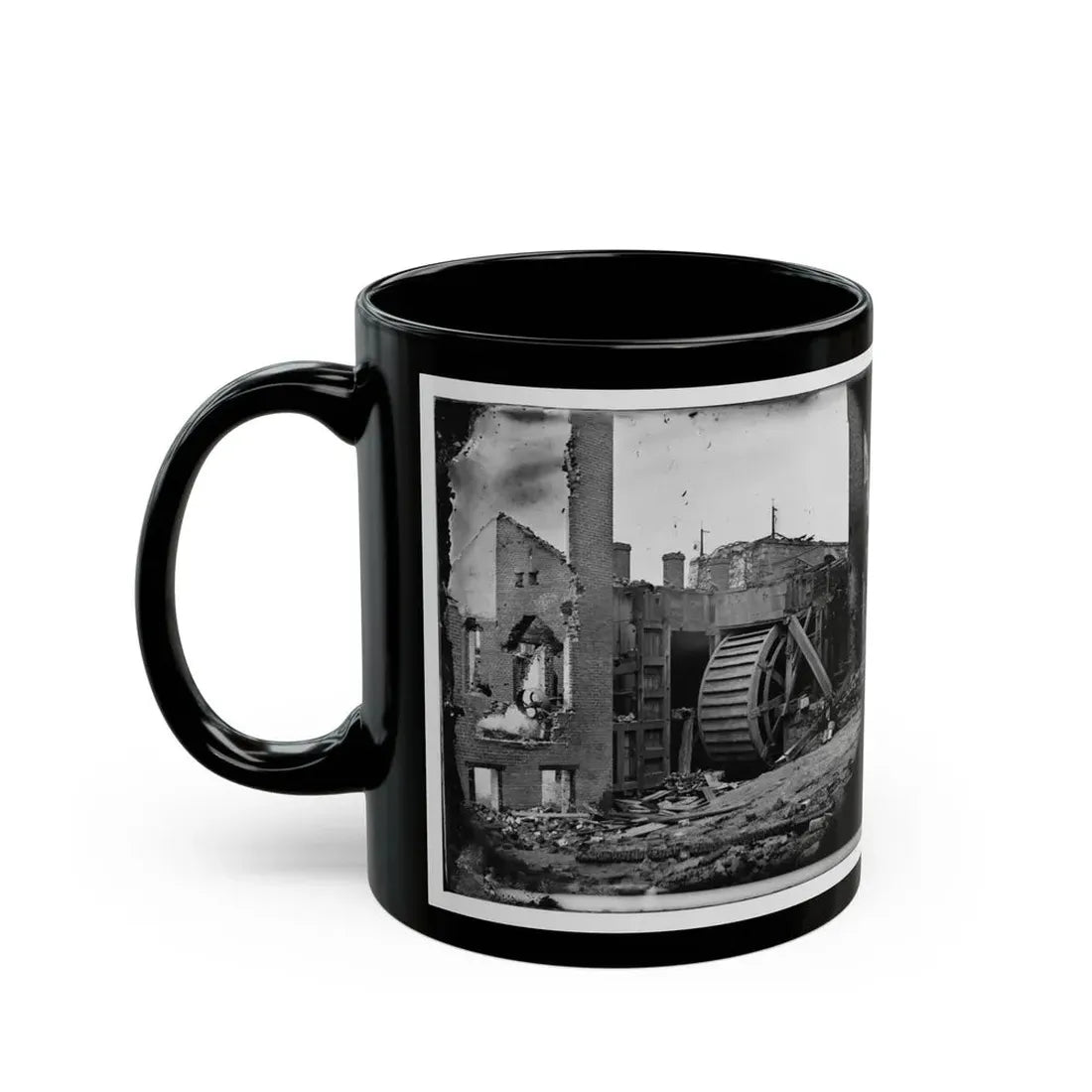 Richmond, Va. Ruins Of Paper Mill With Water-Wheel; Another View (U.S. Civil War) Black Coffee Mug - Go Mug Yourself