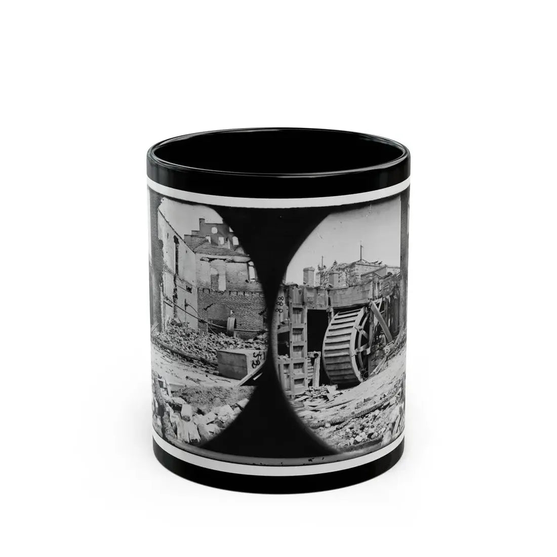 Richmond, Va. Ruins Of Paper Mill With Water-Wheel (U.S. Civil War) Black Coffee Mug 11oz - Go Mug Yourself