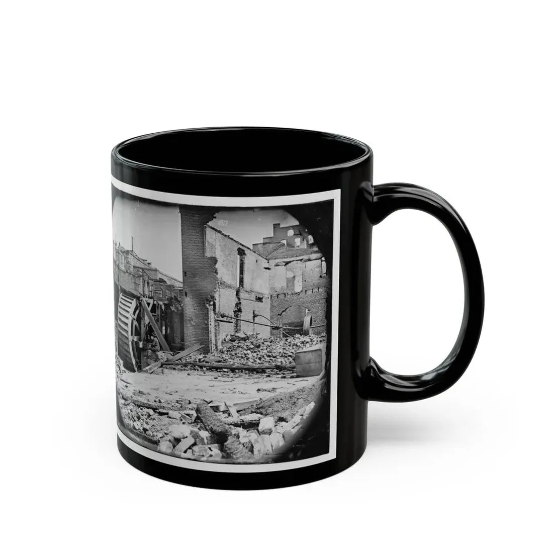Richmond, Va. Ruins Of Paper Mill With Water-Wheel (U.S. Civil War) Black Coffee Mug - Go Mug Yourself
