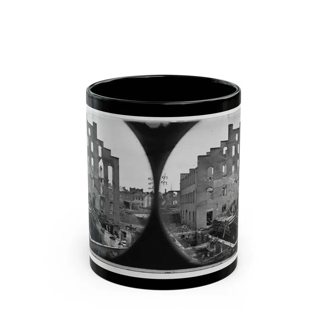 Richmond, Va. Ruins Of Paper Mill; Wrecked Paper-Making Machinery In Foreground (U.S. Civil War) Black Coffee Mug 11oz - Go Mug Yourself