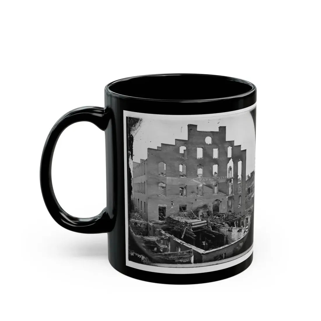 Richmond, Va. Ruins Of Paper Mill; Wrecked Paper-Making Machinery In Foreground (U.S. Civil War) Black Coffee Mug - Go Mug Yourself