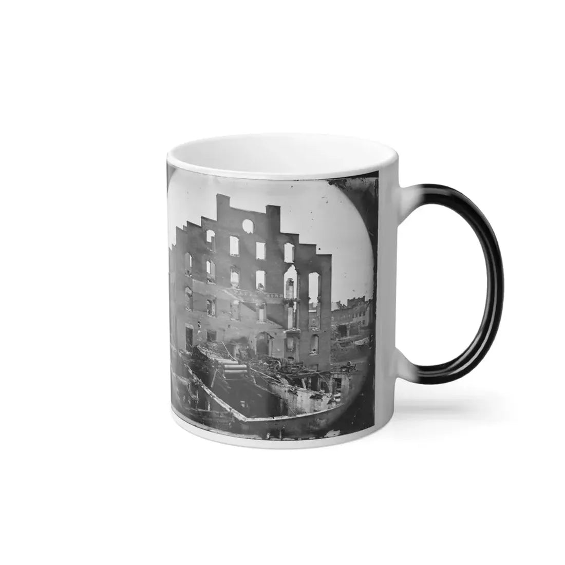 Richmond, Va. Ruins of Paper Mill; Wrecked Paper-Making Machinery in Foreground (U.S. Civil War) Color Changing Coffee Mug 11oz - Go Mug Yourself