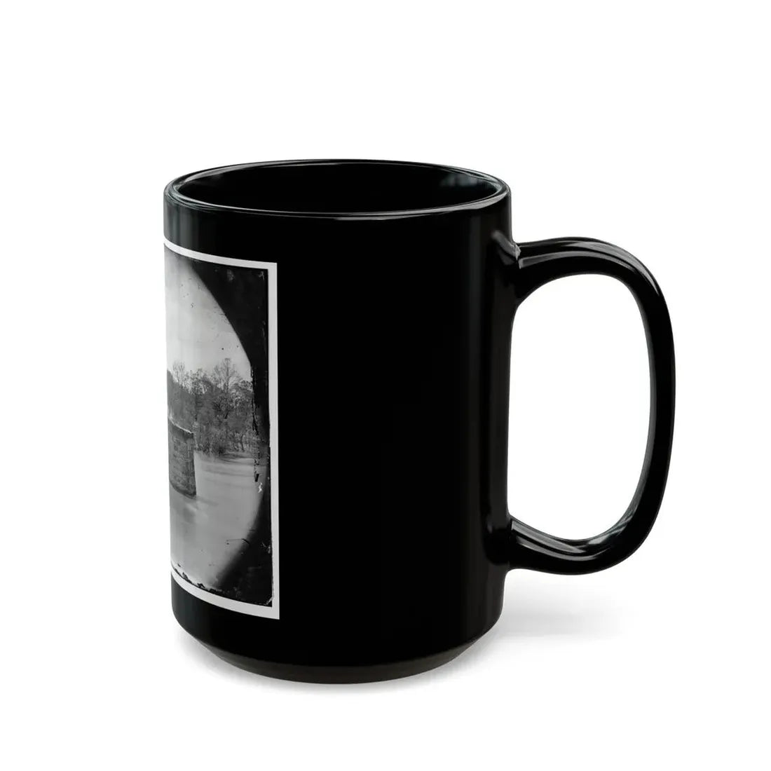 Richmond, Va. Ruins Of Richmond & Danville Railroad Bridge; The City Beyond (U.S. Civil War) Black Coffee Mug - Go Mug Yourself