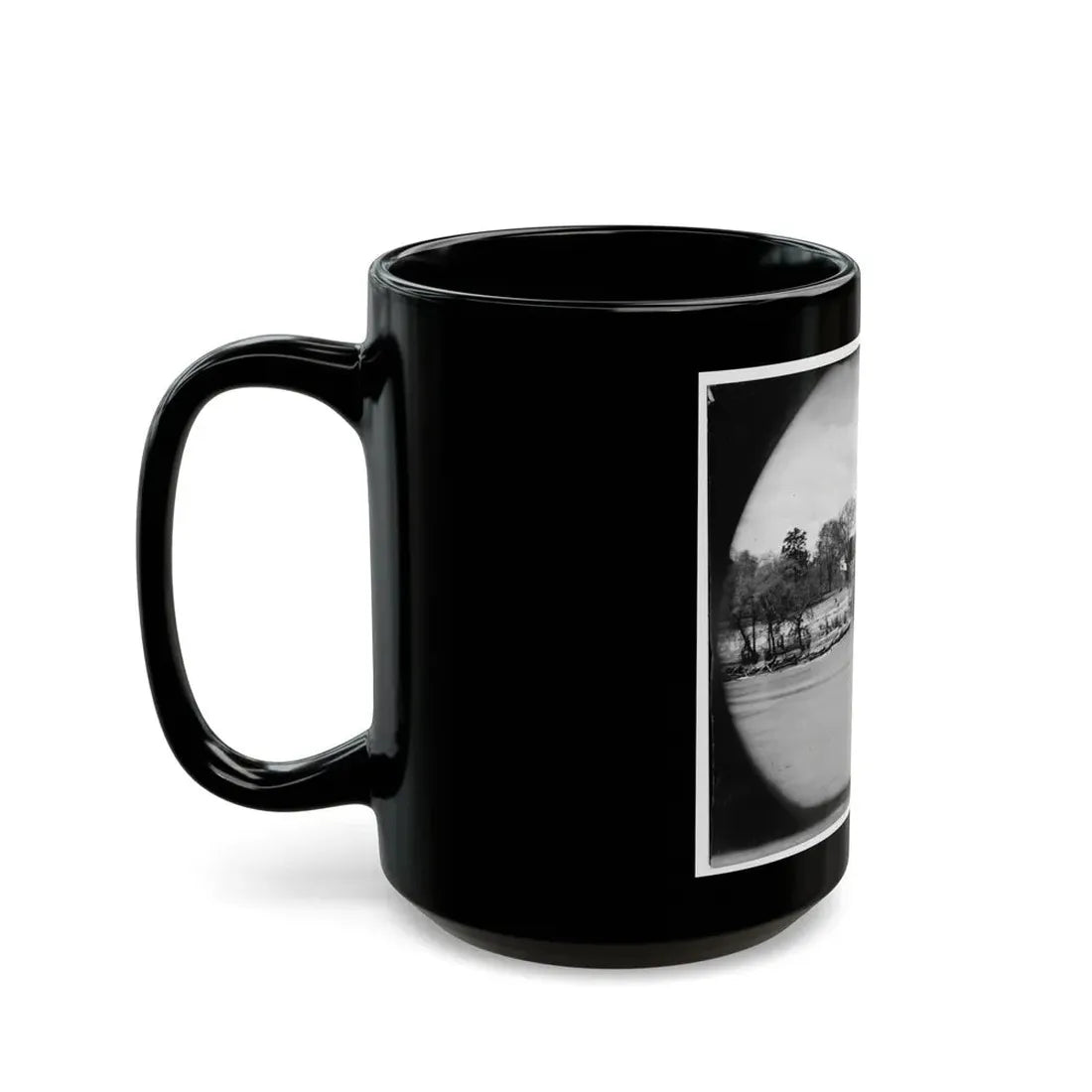 Richmond, Va. Ruins Of Richmond & Danville Railroad Bridge; The City Beyond (U.S. Civil War) Black Coffee Mug - Go Mug Yourself