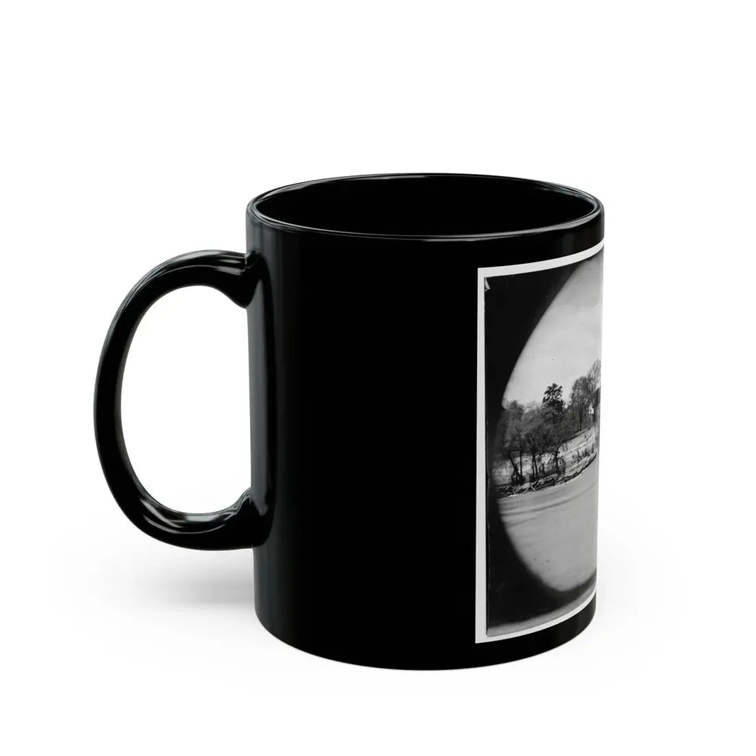 Richmond, Va. Ruins Of Richmond & Danville Railroad Bridge; The City Beyond (U.S. Civil War) Black Coffee Mug - Go Mug Yourself