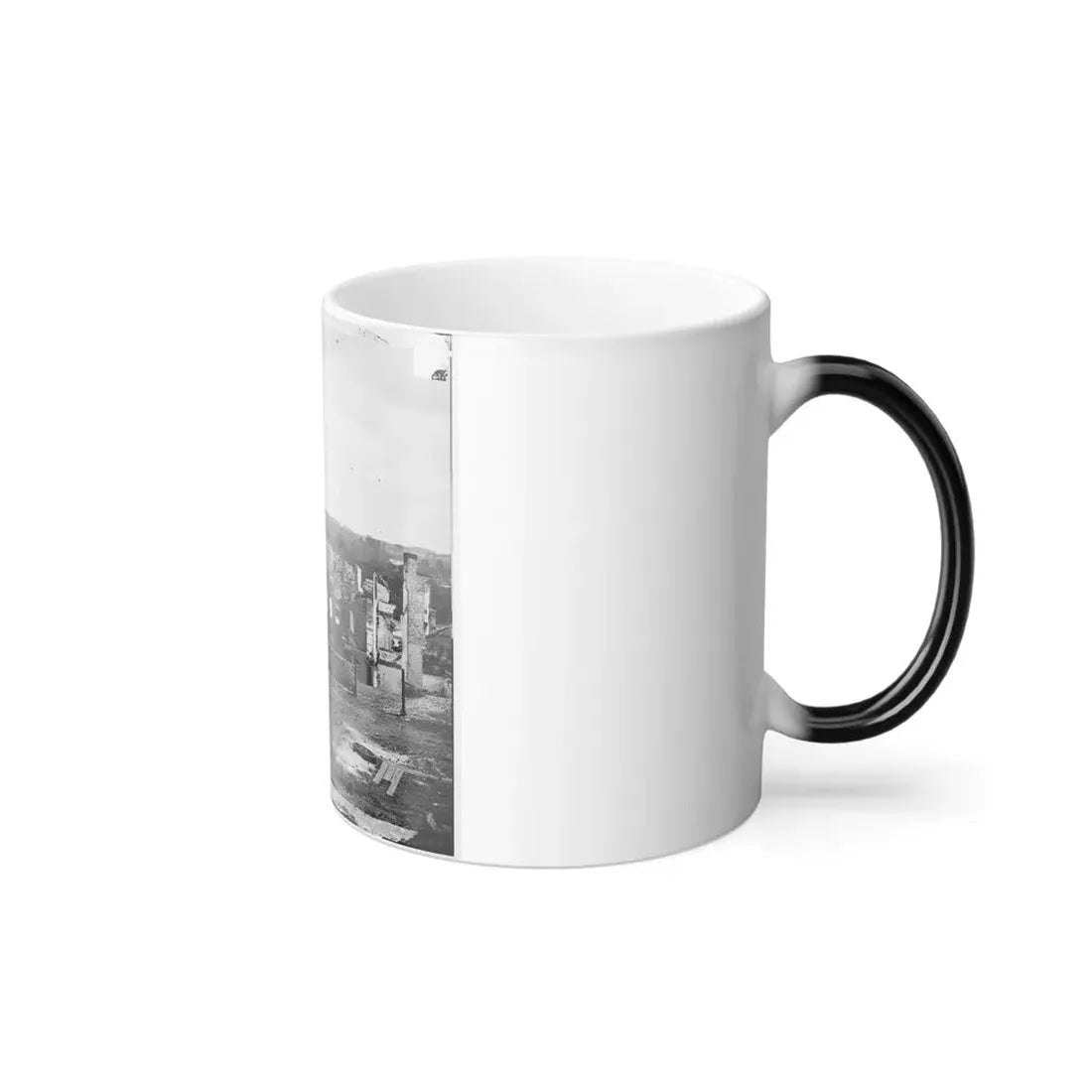 Richmond, Va. Ruins of Richmond & Petersburg Railroad Bridge; South Bank of the James Beyond (U.S. Civil War) Color Changing Coffee Mug 11oz - Go Mug Yourself