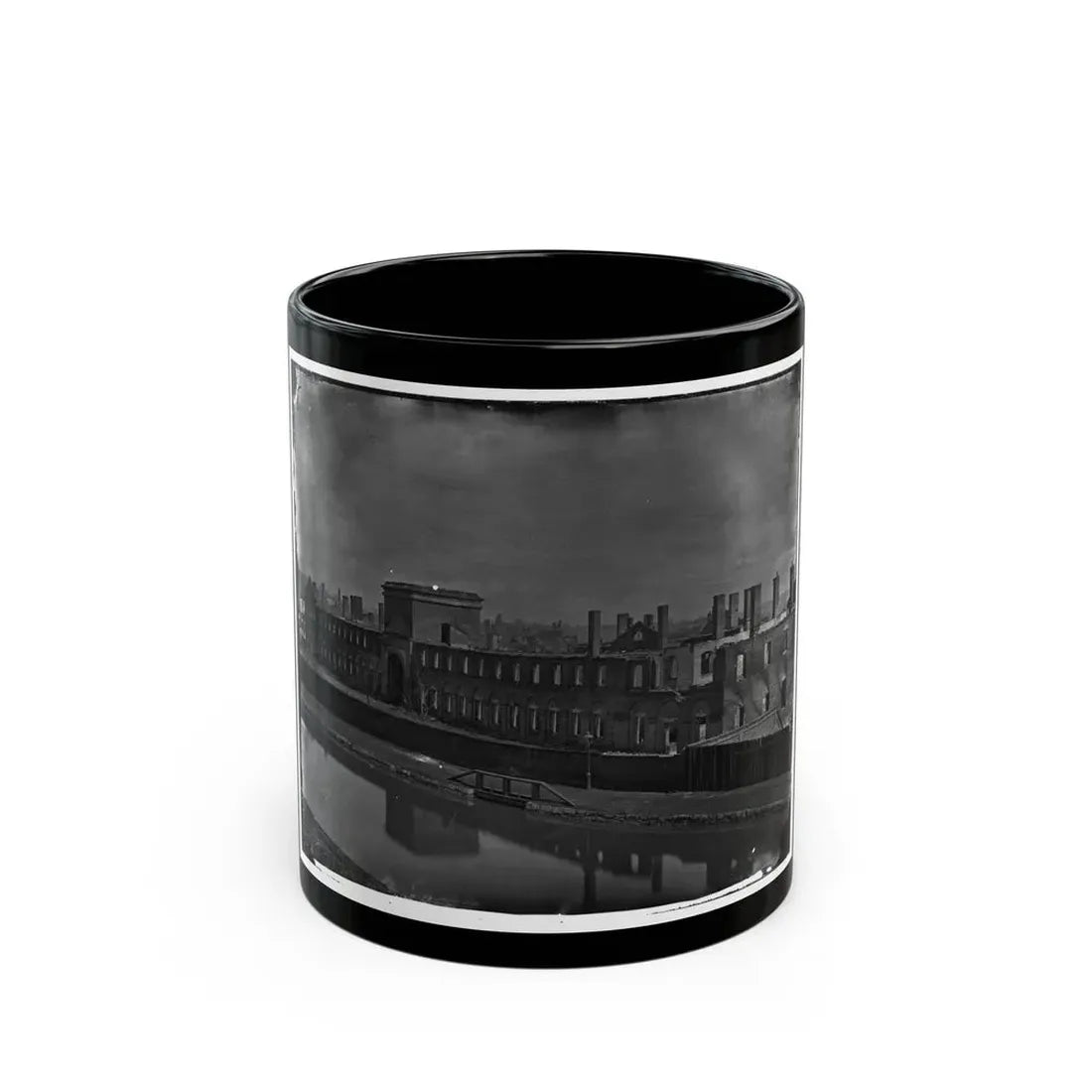 Richmond, Va. Ruins Of State Arsenal From The Canal (U.S. Civil War) Black Coffee Mug 11oz - Go Mug Yourself