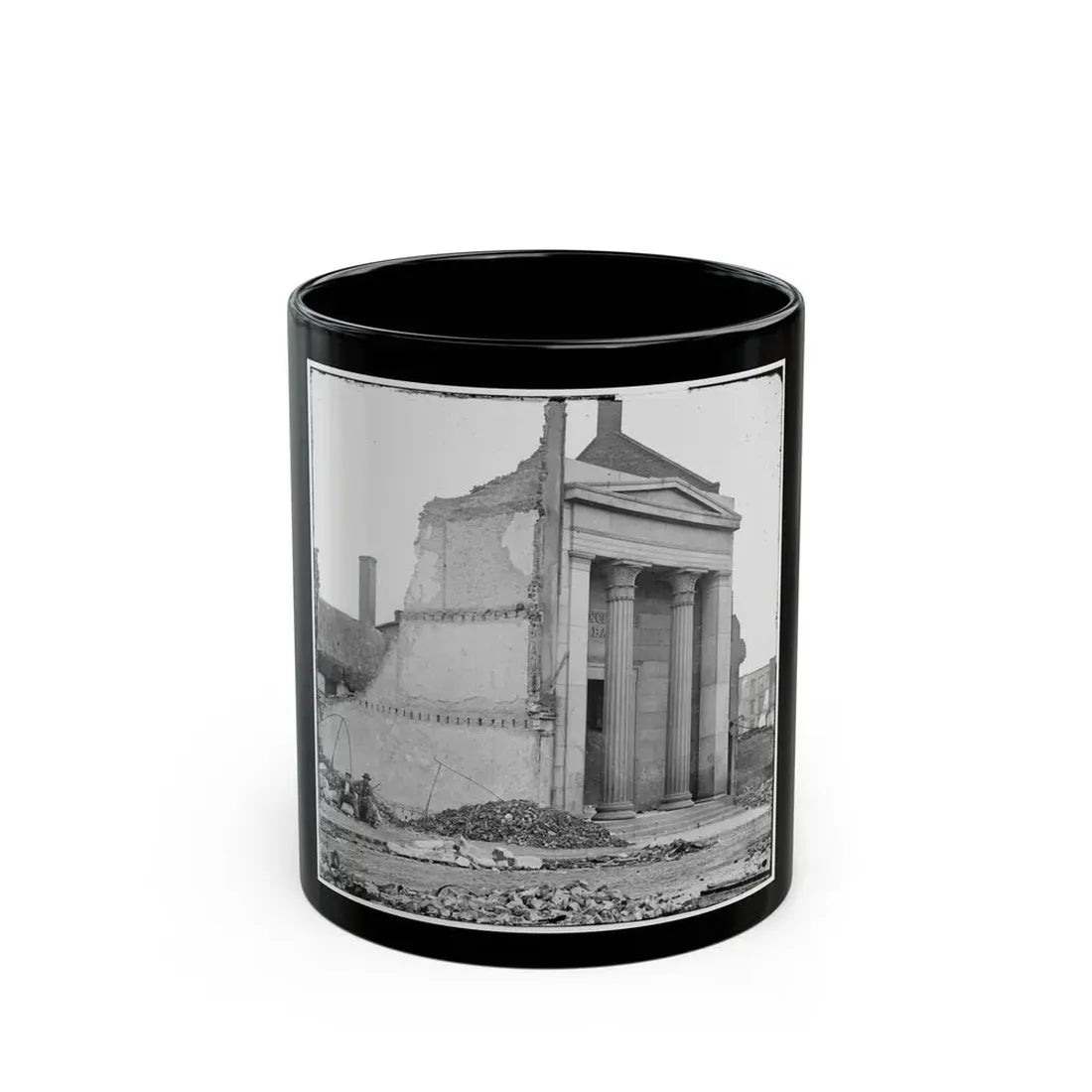 Richmond, Va. Ruins Of The Exchange Bank (Main Street) With The Facade Nearly Intact (U.S. Civil War) Black Coffee Mug 11oz - Go Mug Yourself