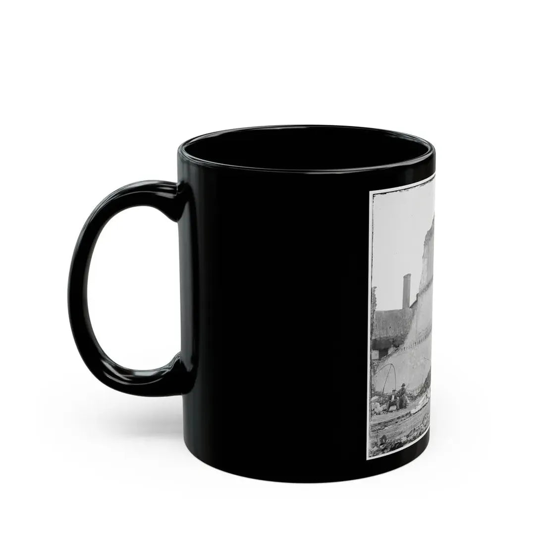 Richmond, Va. Ruins Of The Exchange Bank (Main Street) With The Facade Nearly Intact (U.S. Civil War) Black Coffee Mug - Go Mug Yourself