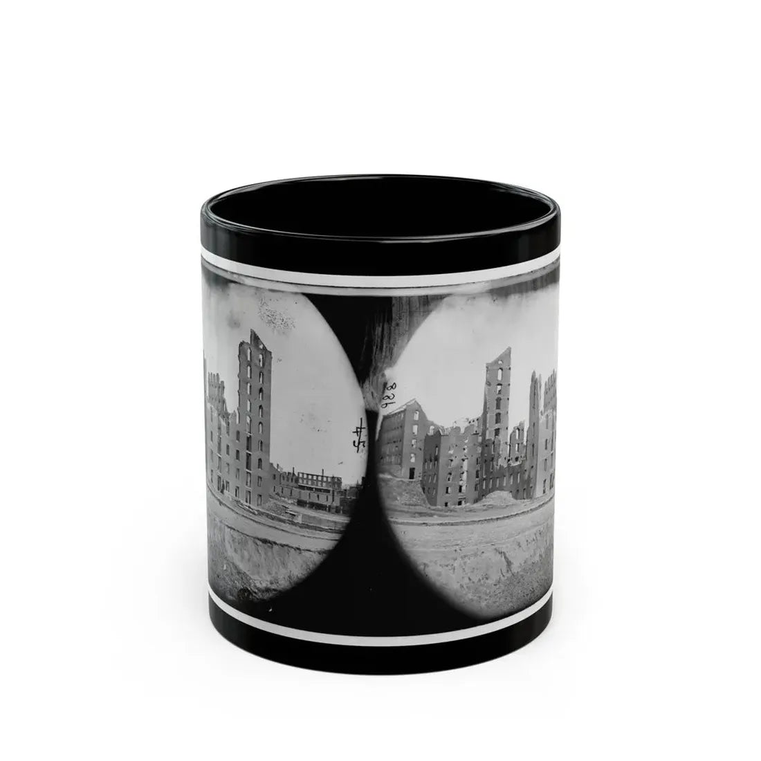 Richmond, Va. Ruins Of The Gallego Flour Mill (U.S. Civil War) Black Coffee Mug 11oz - Go Mug Yourself