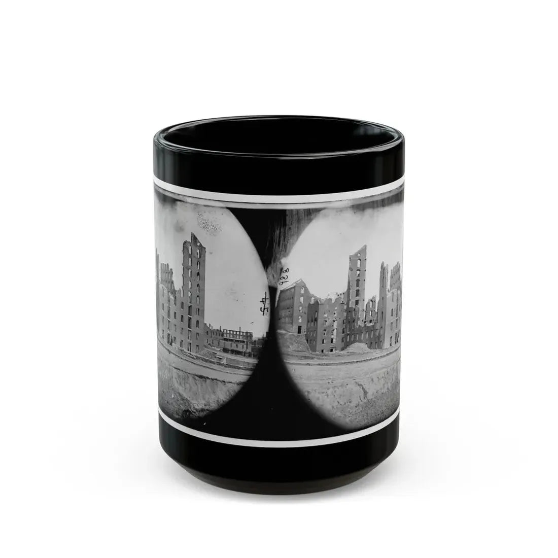 Richmond, Va. Ruins Of The Gallego Flour Mill (U.S. Civil War) Black Coffee Mug 15oz - Go Mug Yourself
