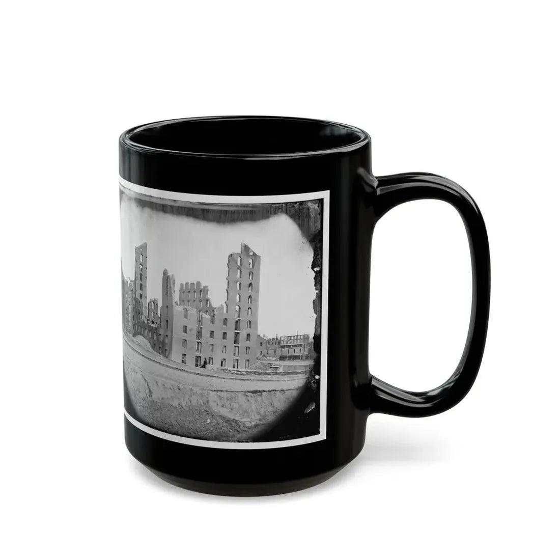 Richmond, Va. Ruins Of The Gallego Flour Mill (U.S. Civil War) Black Coffee Mug - Go Mug Yourself
